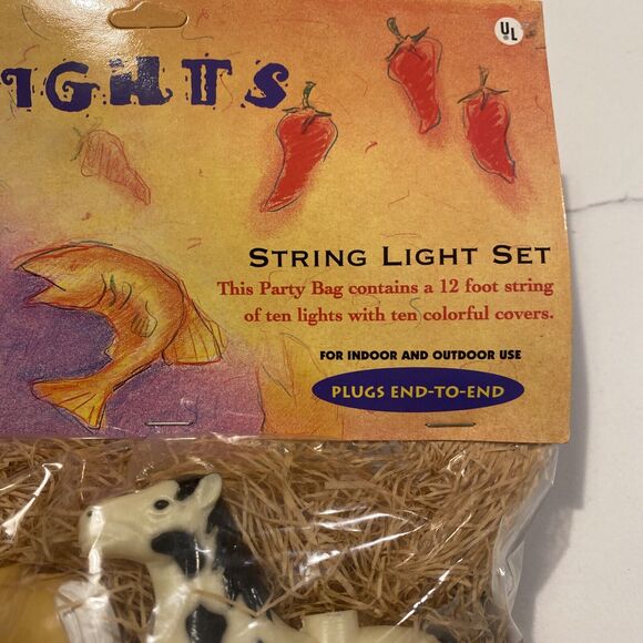 Primal Lite Fun Lights 12 Foot String Light Set Of 10 Lights W/Horses 1999 New - Picture 3 of 9